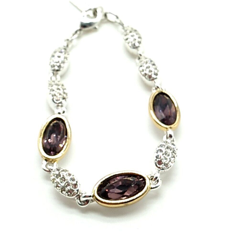 Napier Pavé Crystal Rhinestone Small 7" Silver-tone Bracelet Lobster Clasp